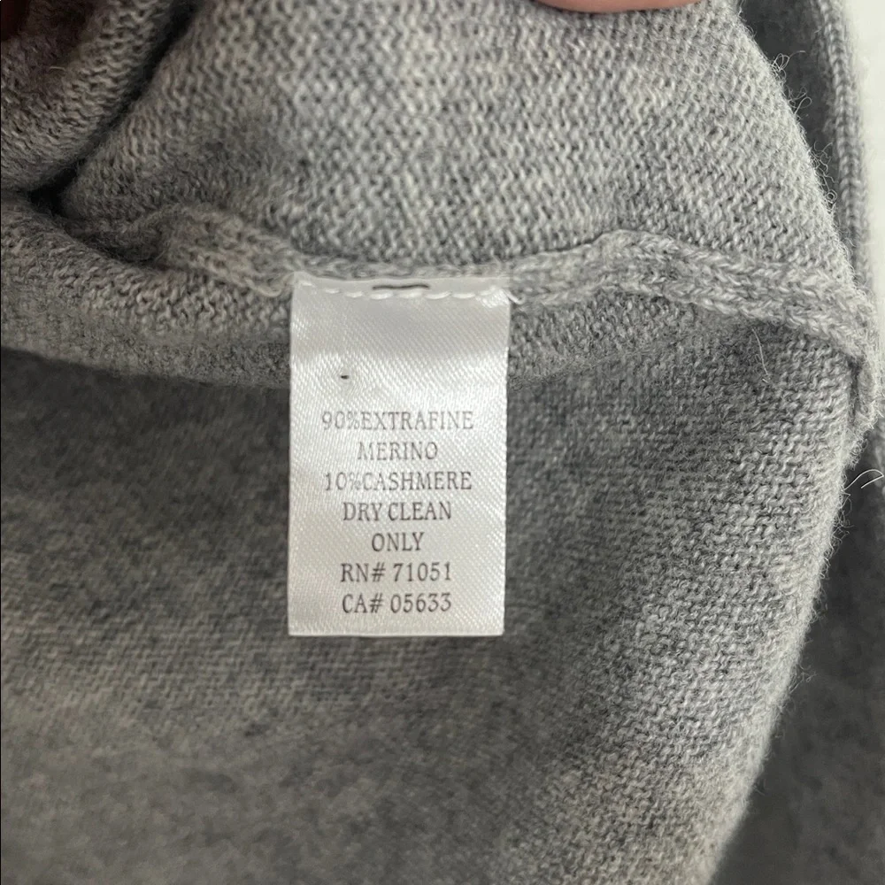 SWTR Gray Fine Wool & Cashmere Mock Neck Fair Isle Sweater Size Medium